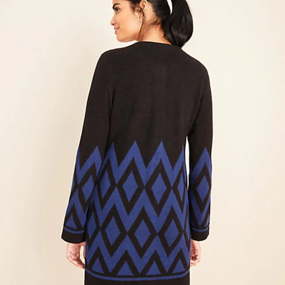 Ann Taylor NWT Diamond Jacquard Coatigan - Picture 2 of 2